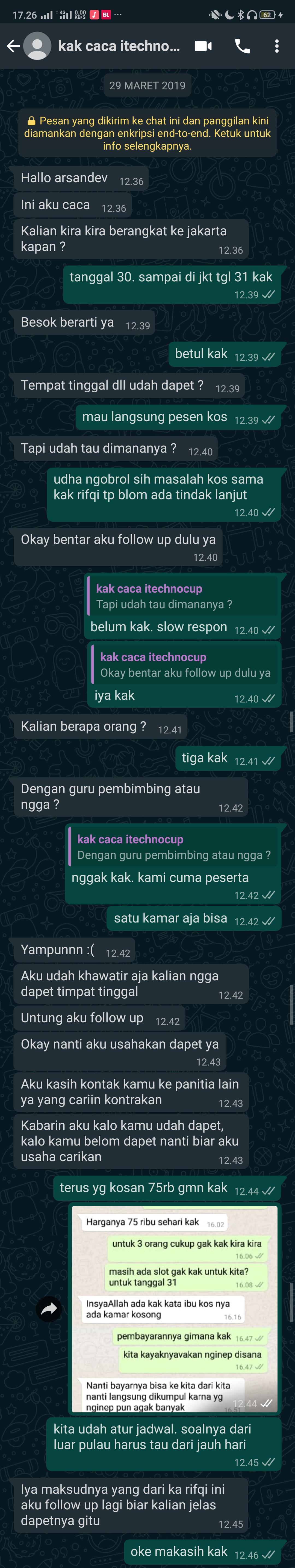 Chat ku Dan Kak Caca